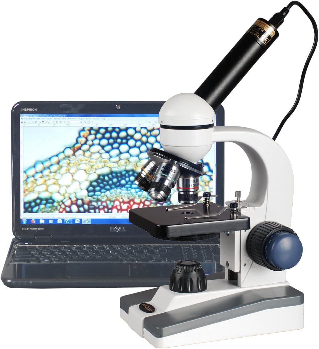 Digital Compound Monocular Microscope, 40x-1000x Magnification, LED Illumination V294