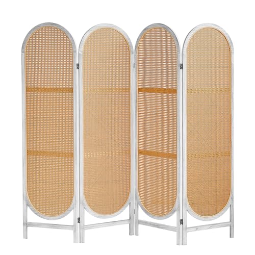 Black Natural 4 Panels Foldable Wooden Room Divider G673040
