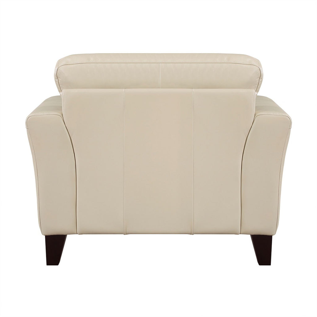 19" Plywood and Leather Chair in Cream W10865