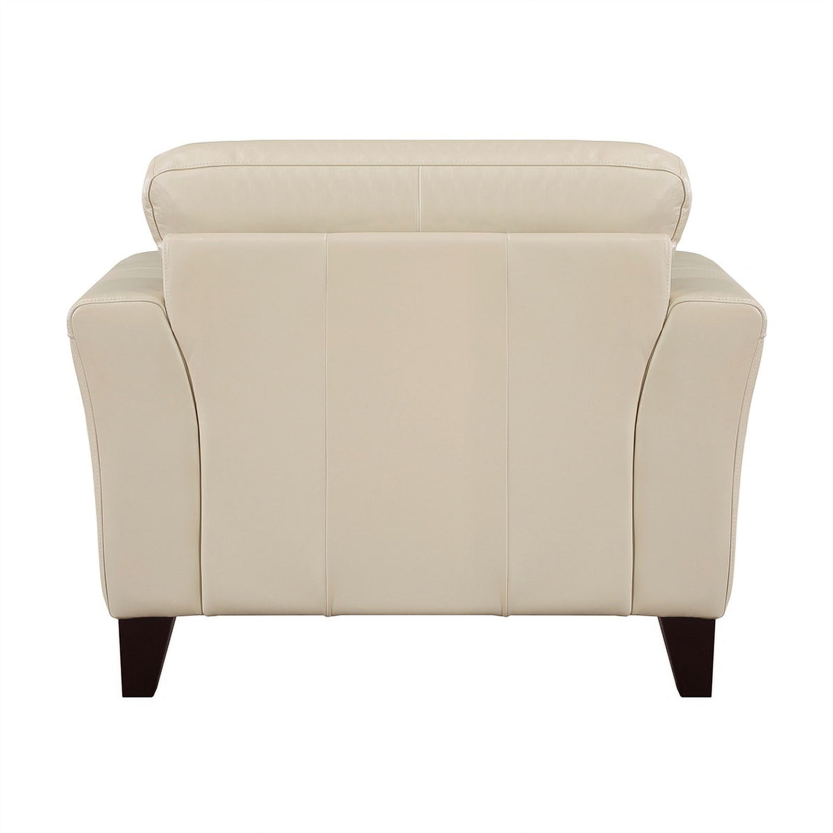 19" Plywood and Leather Chair in Cream W10865