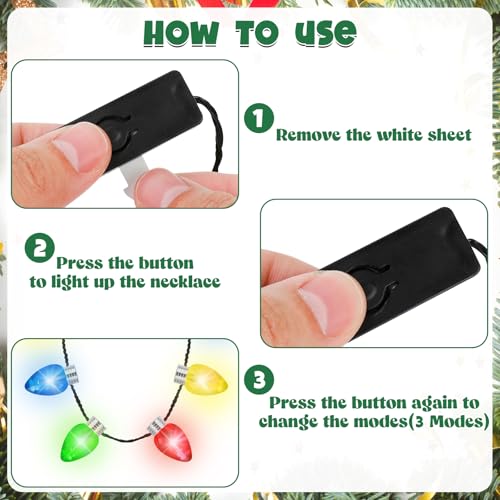 Christmas Necklace with 12 Glow Bulbs H920