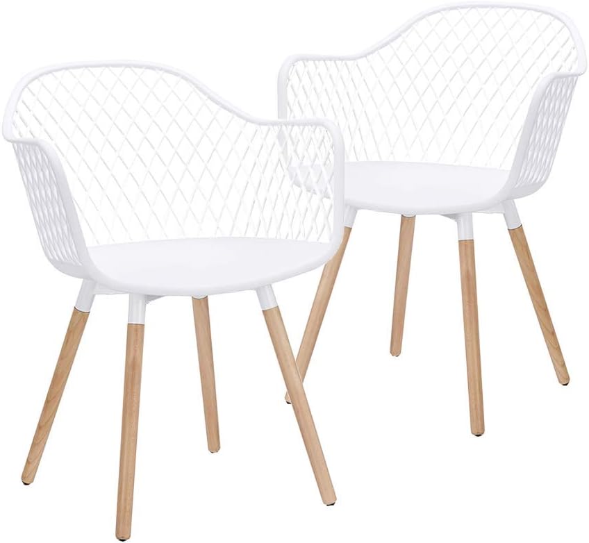 Light White 2 PCs Pack Molded Plastic Shell Arm Chair A4922