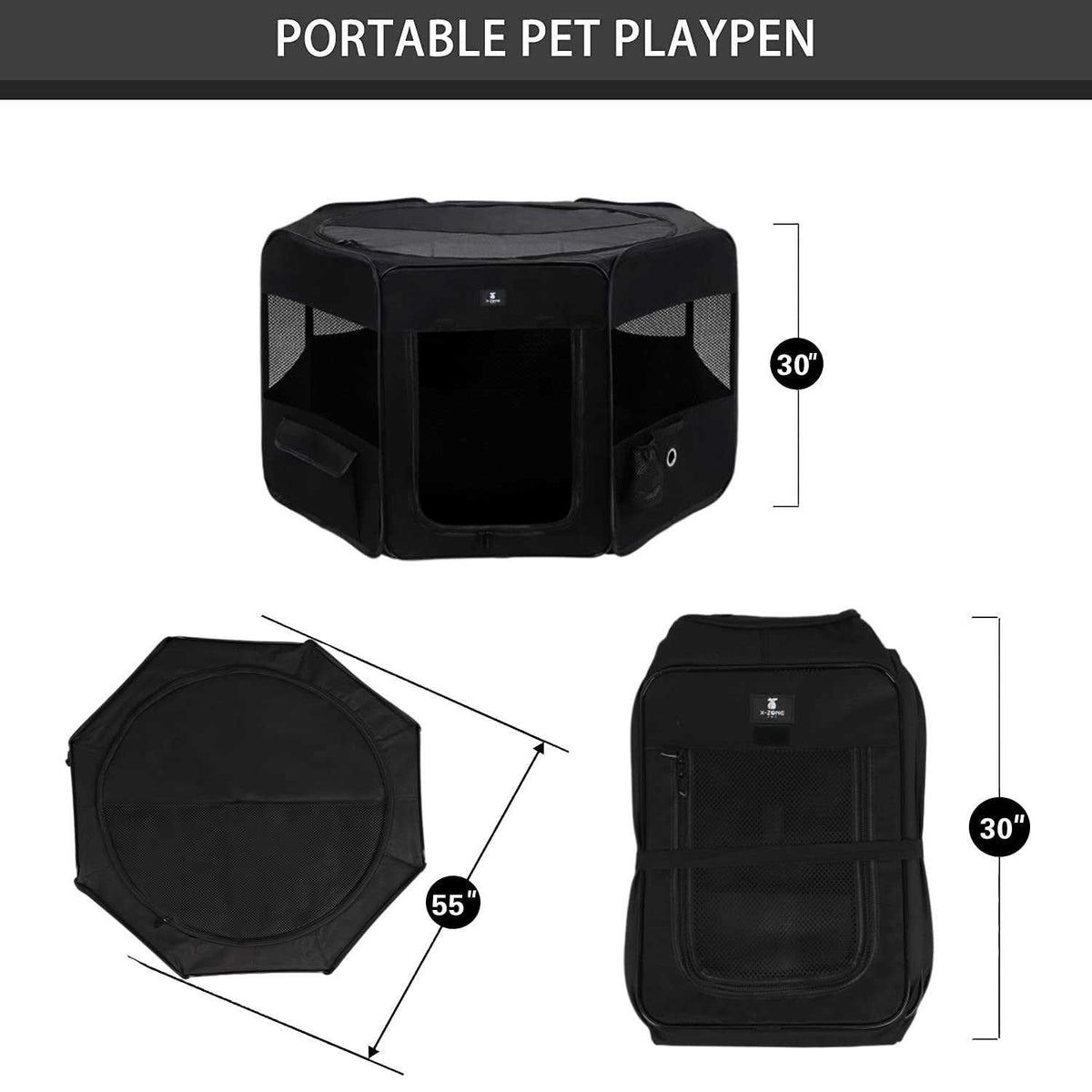Portable Foldable Pet Playpen 600D Oxford Cloth Y389