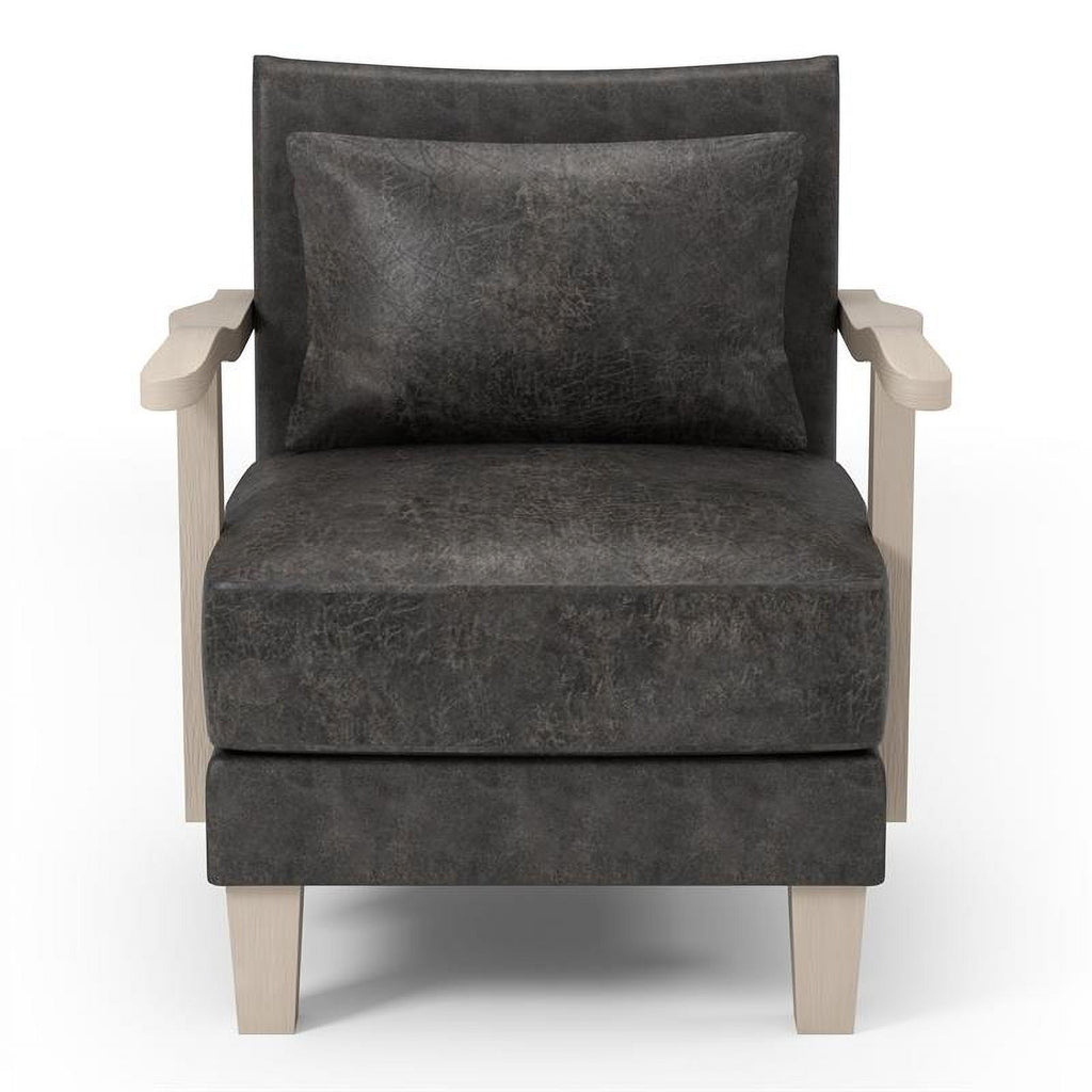 Light Gray Faux Leather Accent Chair (Set of 2) J58790
