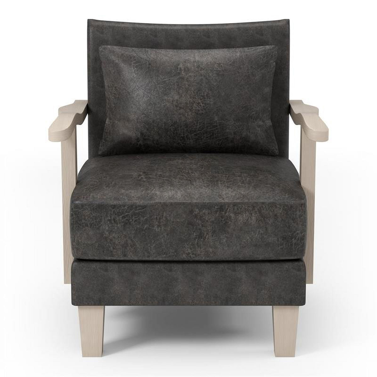 Light Gray Faux Leather Accent Chair (Set of 2) J58790