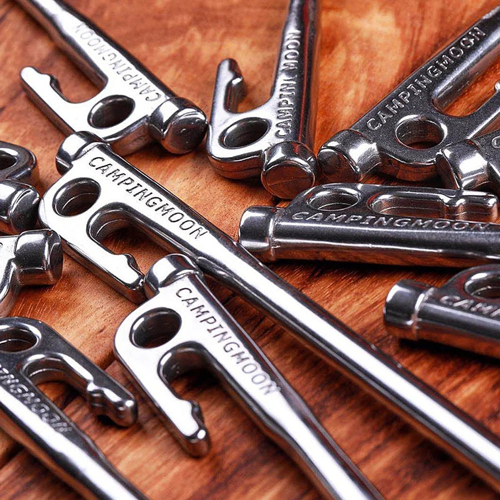 Heavy Duty Steel Tent Stakes Pegs with Hook and Hole Design W3407