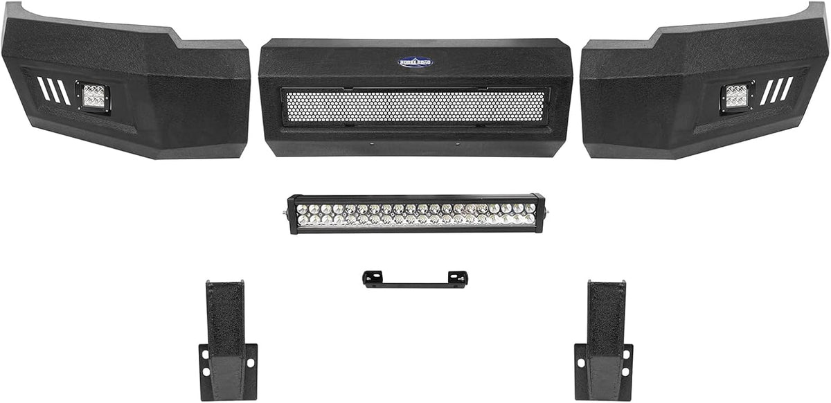 Front Bumper with License Plate Mount and LED Lights V20697