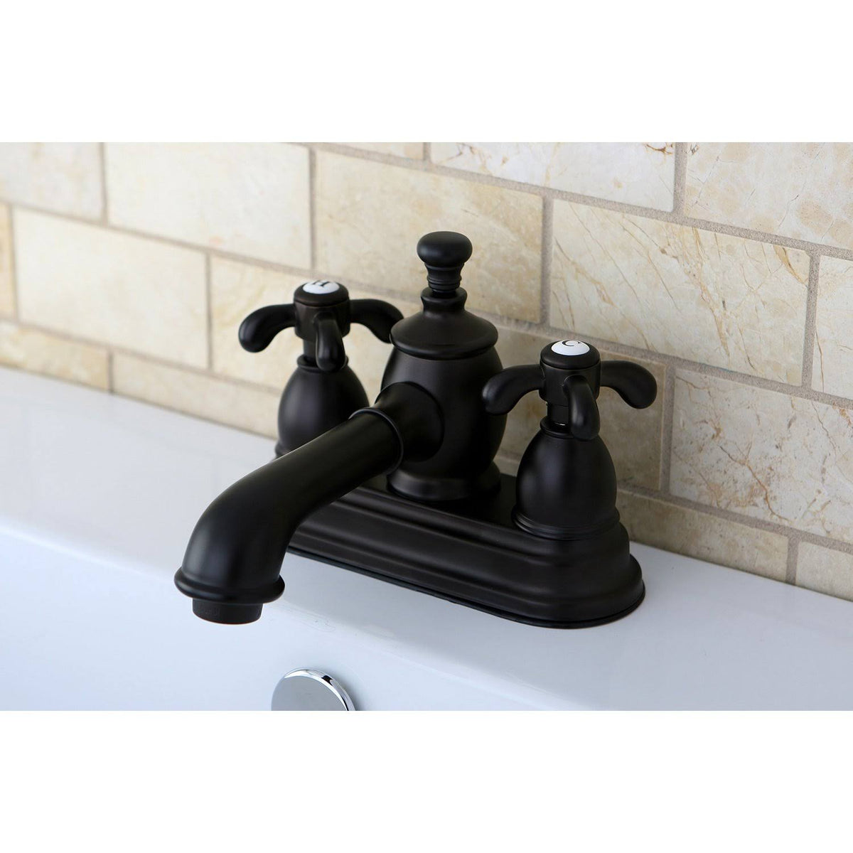 4x22 Centerset Bathroom Faucet, Brushed Nickel W449