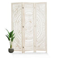 66.9 Inch 6 Panels Wood Carved Folding Room Divider Y7345