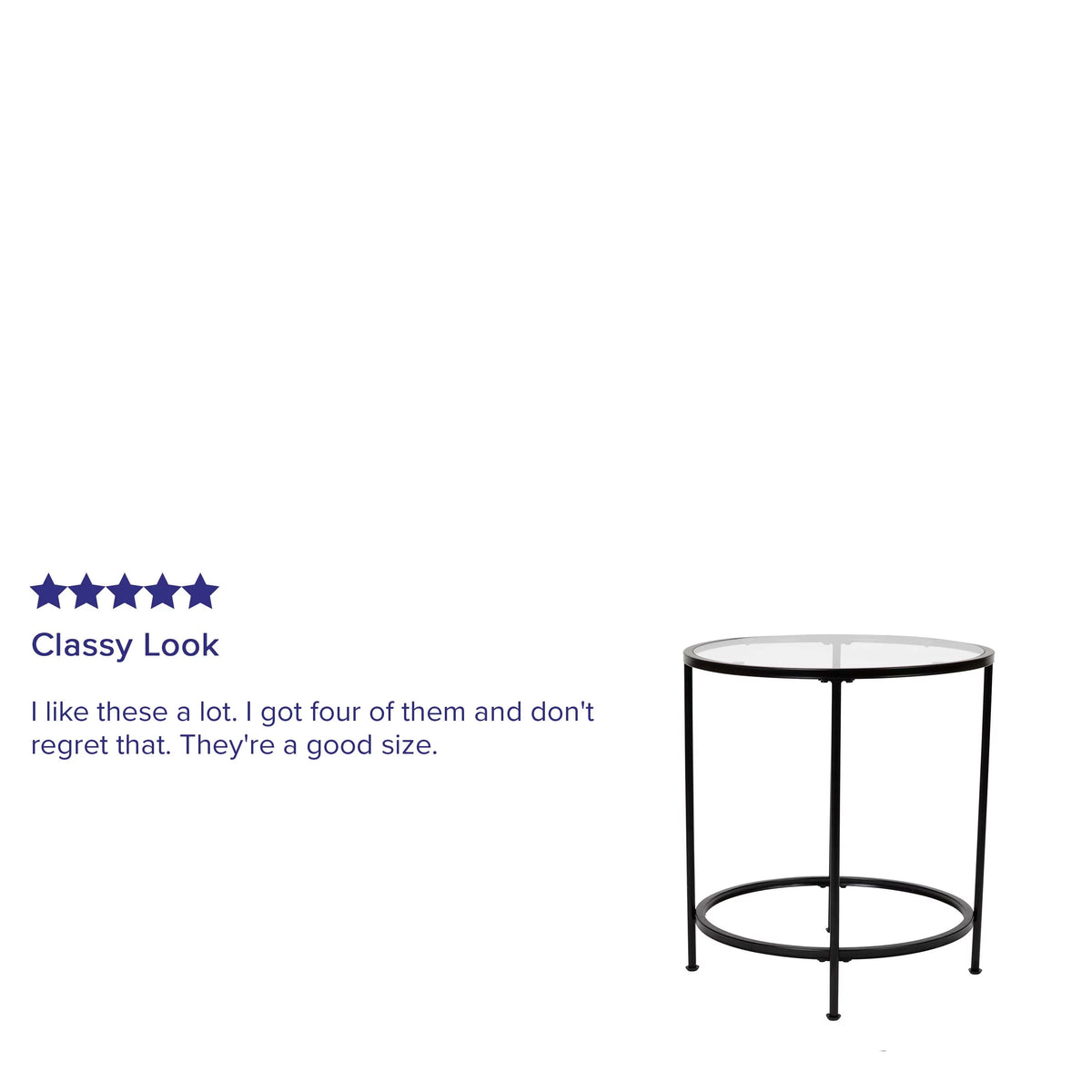Clear Matte Black End Table B6746