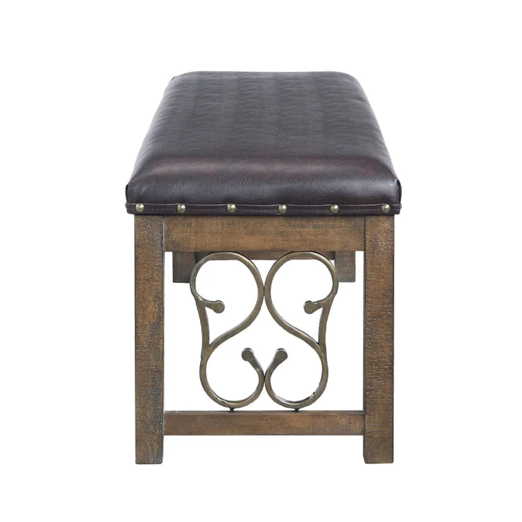 56 Inch Solid Wood Padded Bench H706