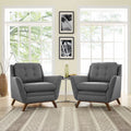 2 Piece Upholstered Fabric Living Room Set in Gray X89793