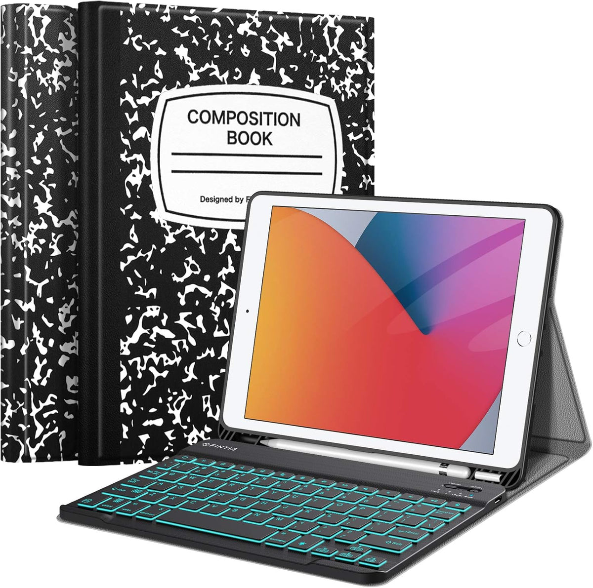 Composition Keyboard Case for iPad 10.2 Inch with Bluetooth Keyboard W7022