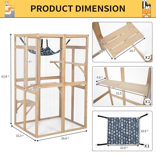 Black Wooden Cat Enclosure E11149