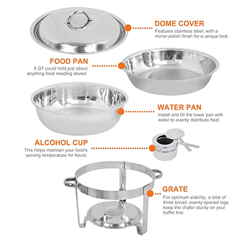 5 Qt Stainless Steel Chafing Dish Set of 2 H23796
