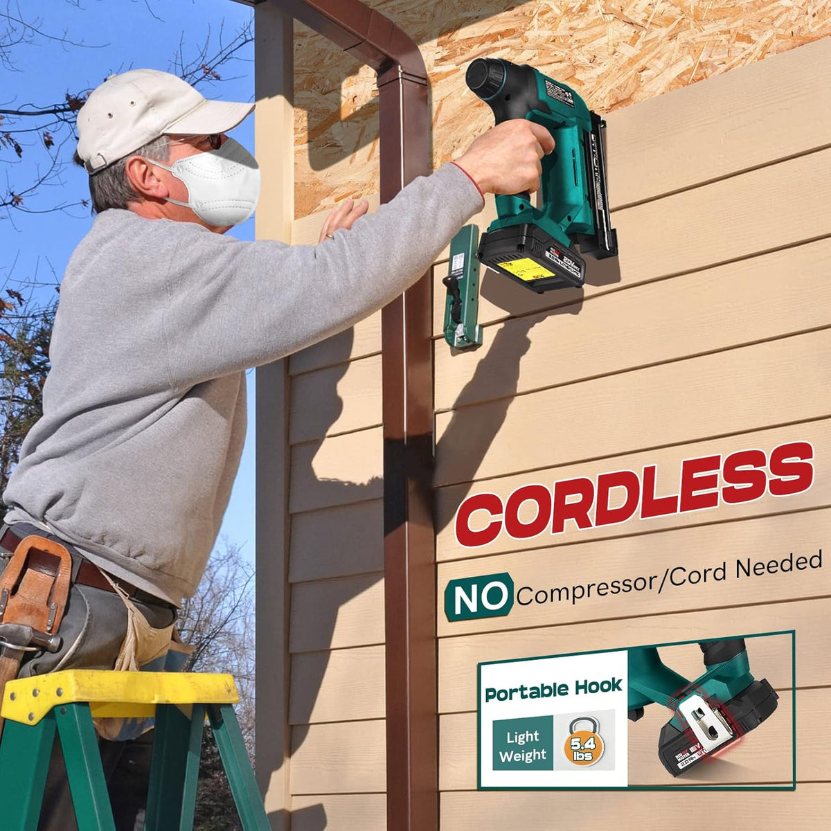 Cordless Battery Powered Brad Nailer Staple Gun S278561