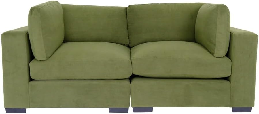 Forest Green Polyester Loveseat Sofa A464