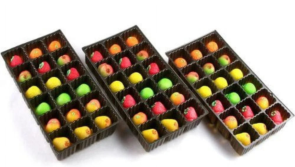 54 Piece Assorted Marzipan Fruit Box Tray 25 oz A226