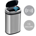 13 Gallon Automatic Stainless Steel Trash Can with Lid A395971