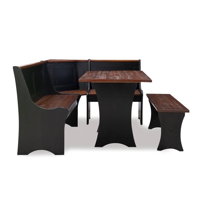Black Solid Wood Dining Nook C596