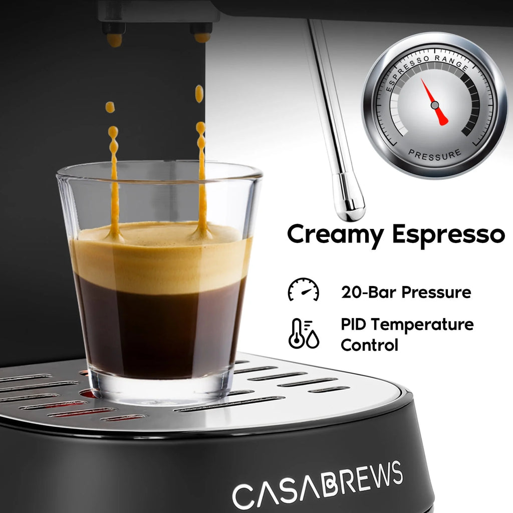 20 Bar Espresso Machine with Milk Frother Steam Wand, Stainless Steel Z46301
