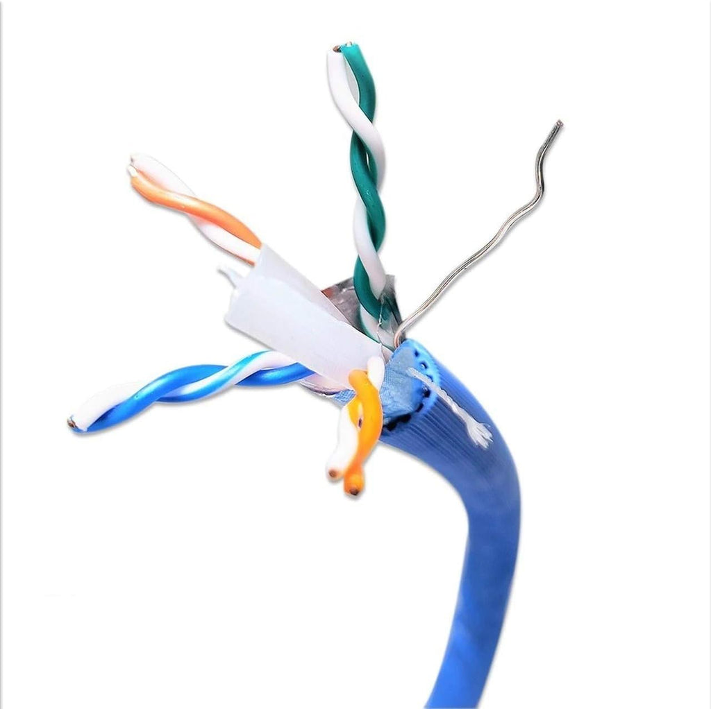 250 Feet CAT 6A Solid STP Bulk Ethernet Cable Blue N130