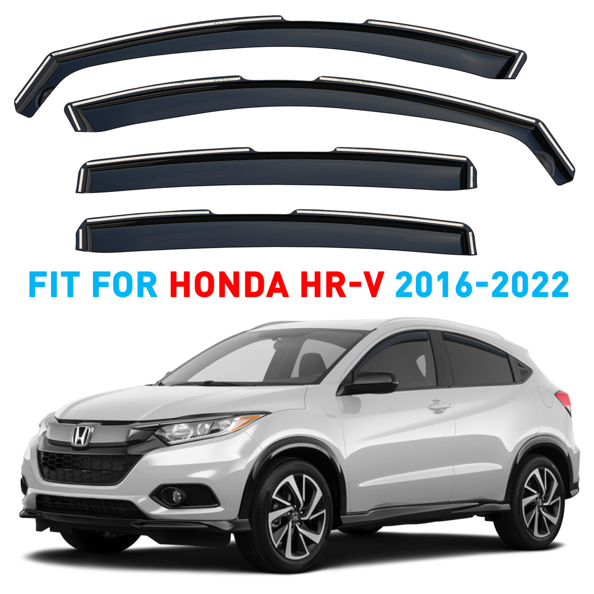 4 pcs Smoke Tinted In-channel Side Window Vent Visor Deflectors Rain Guards D304824