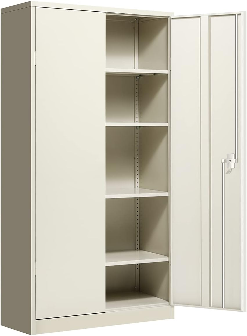 Locking Steel Storage Cabinet with 2 Doors and 2 Adjustable Shelves R7426
