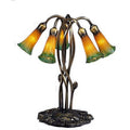 Tiffany-style Lily Amber/ Green Lamp I2853