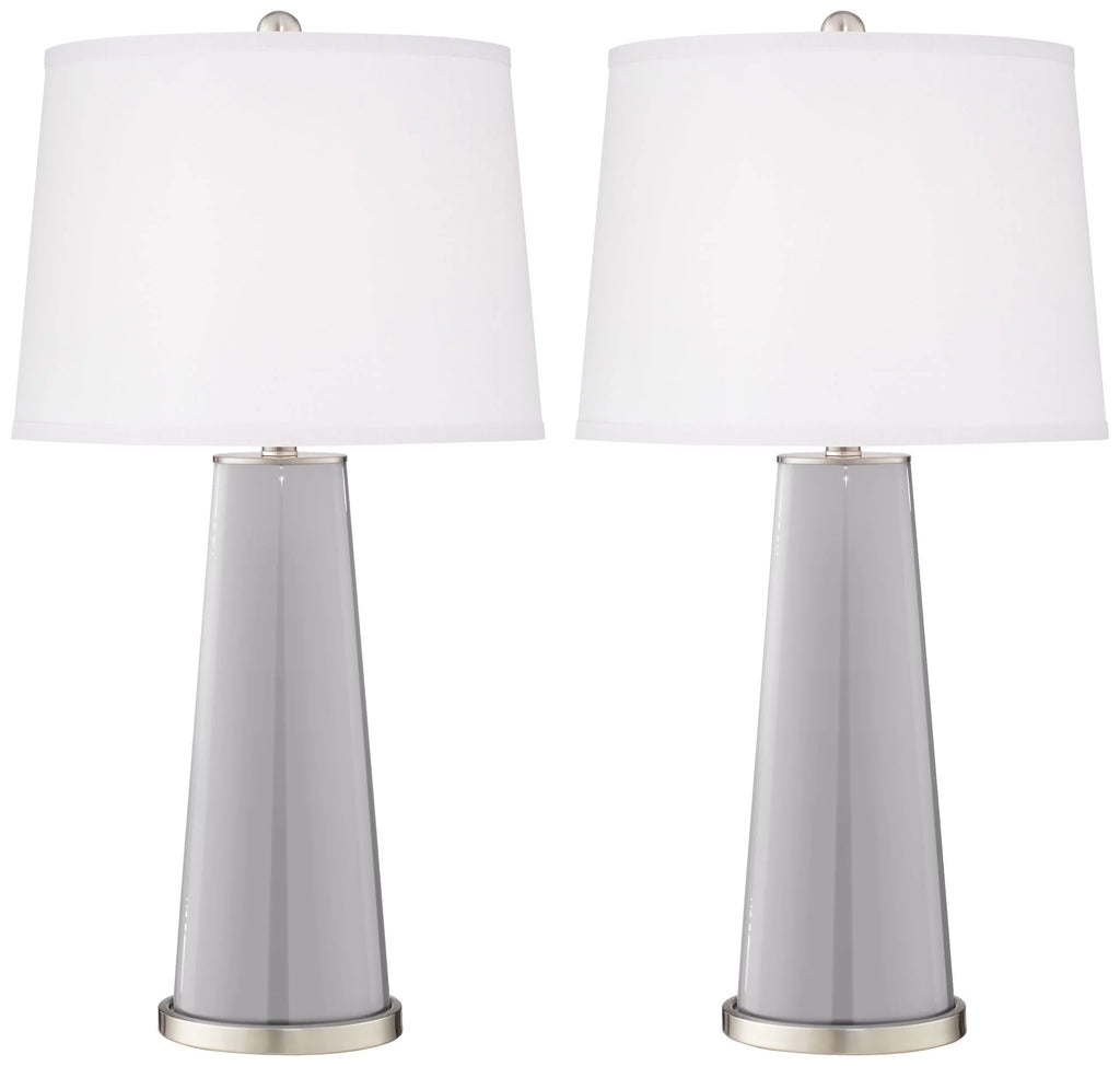 Set of 2 Gray Glass Table Lamps U341320