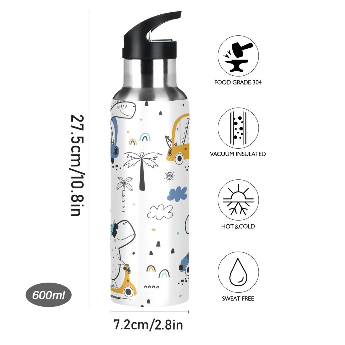 Stainless Steel Insulated Water Bottle with Straw Lid Z37645