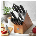 15 Pc Self-Sharpening Knife Set in Brown Ash Wood Block V385537