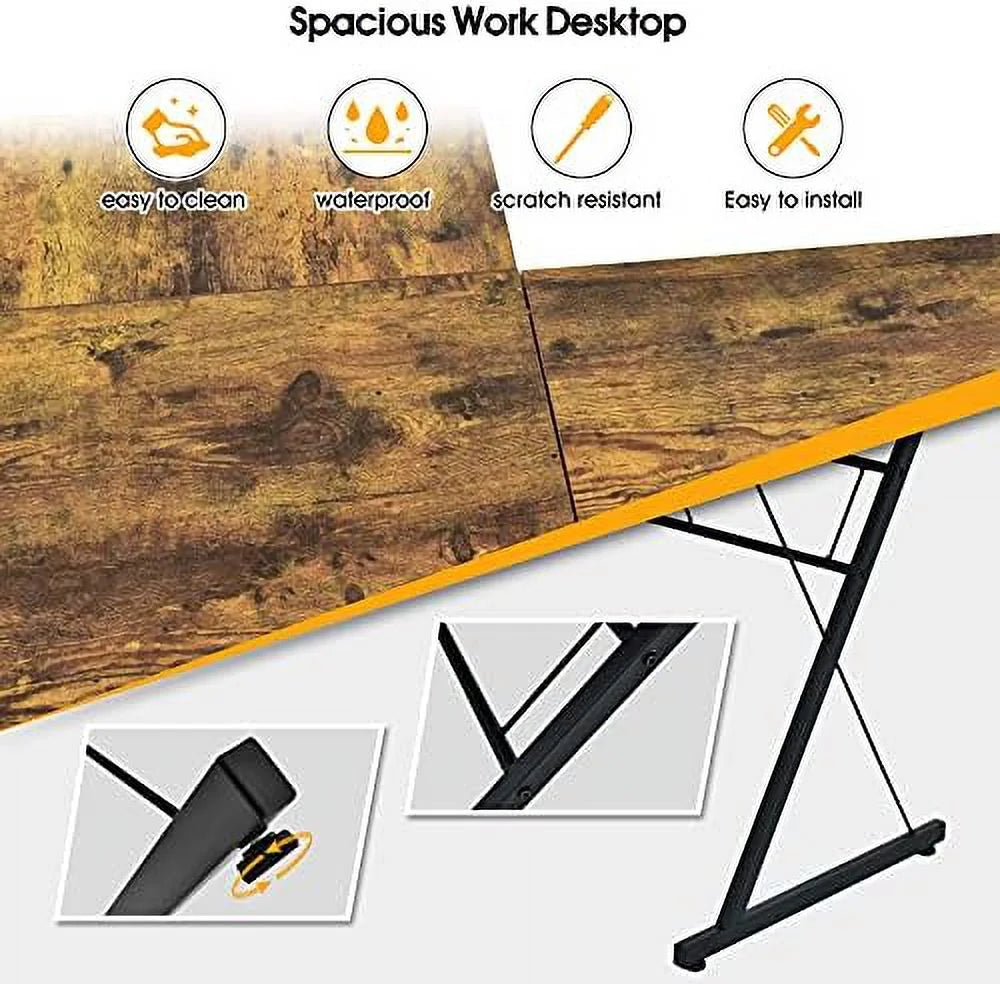 L-Shaped Black Gaming Desk N669388