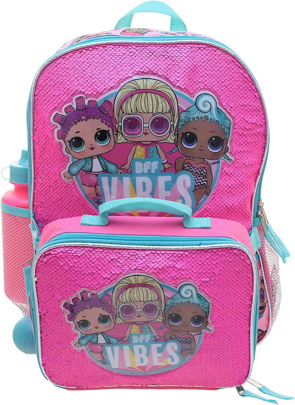 Turquoise Rainbow 4 Piece Backpack Set with Lunch Bag Y312085