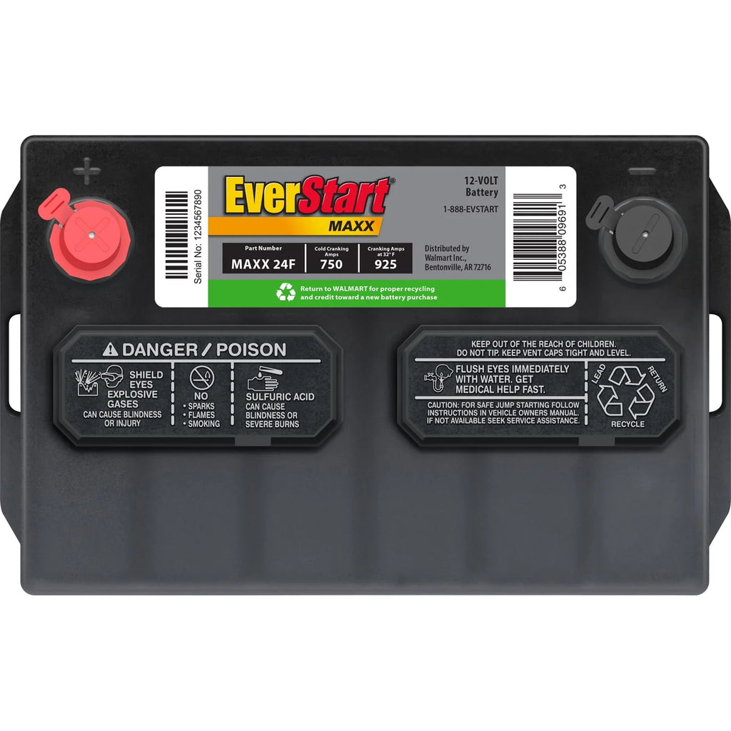 Lead Acid Automotive Battery, Group Size 24F 12 Volt, 750 CCA Y37401