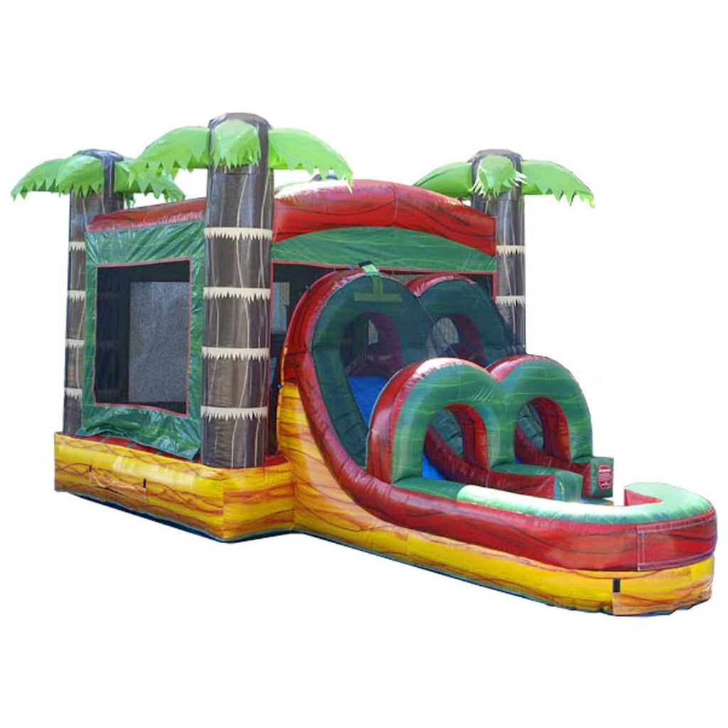 Tropical Fire Marble Kids Inflatable Water Slide Bounce House Combo with Blower N7862