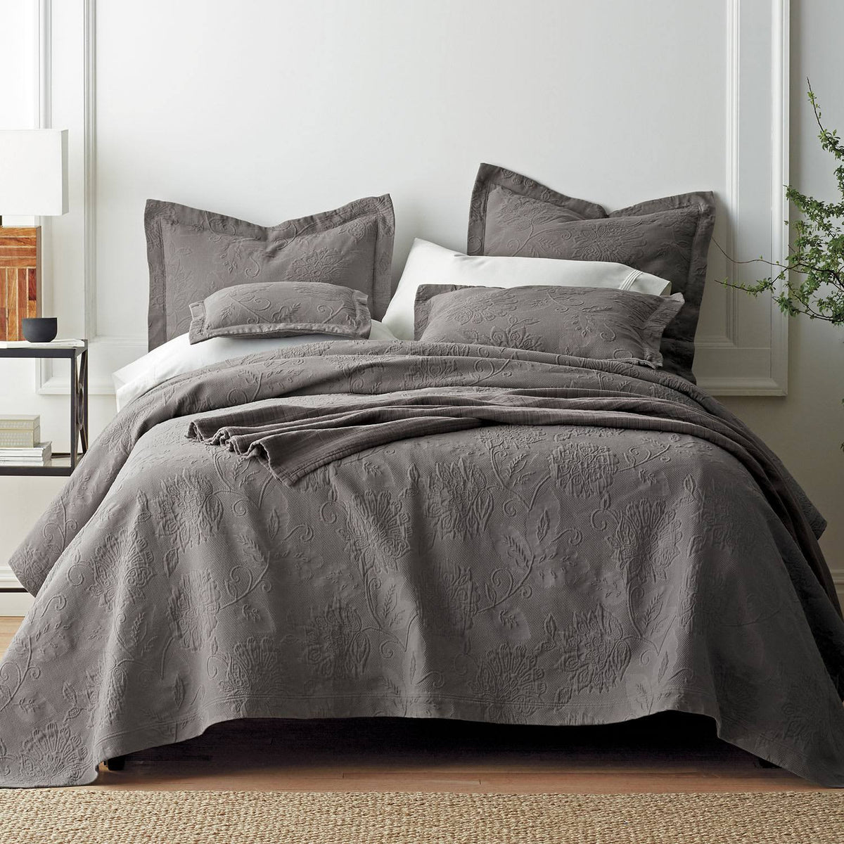 Coral Cotton Matelasse Coverlet Twin V475287