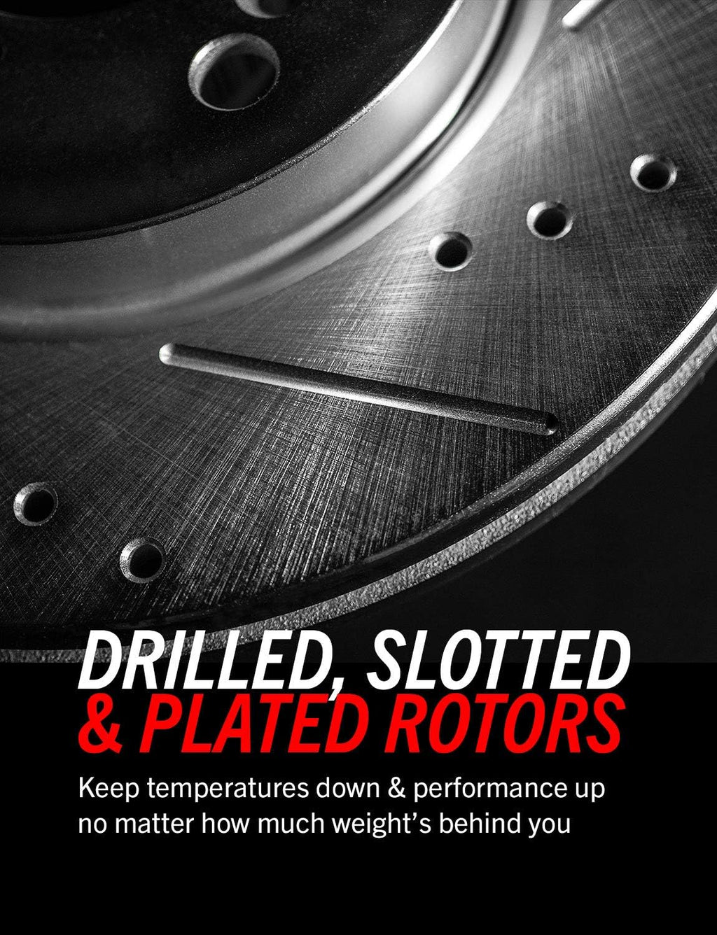 Front Z36 Truck & Tow Brake Kit with Carbon Fiber Ceramic Brake Pads and Drilled/Slotted Brake Rotors S812