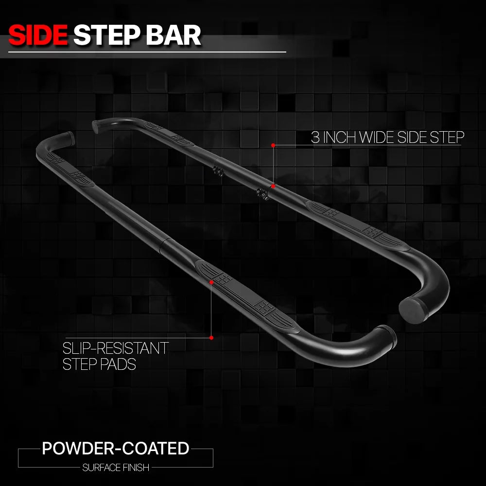 Black 3" Adjustable Side Step Nerf Bar Running Board E471006