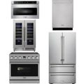 36 Electric Range, Refrigerator, Dishwasher, Microwave and Wine Cooler P4964