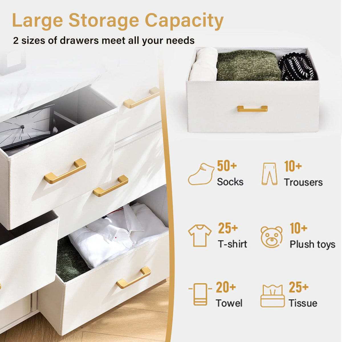 White 7 Drawer Dresser Chest Storage Organizer J66600