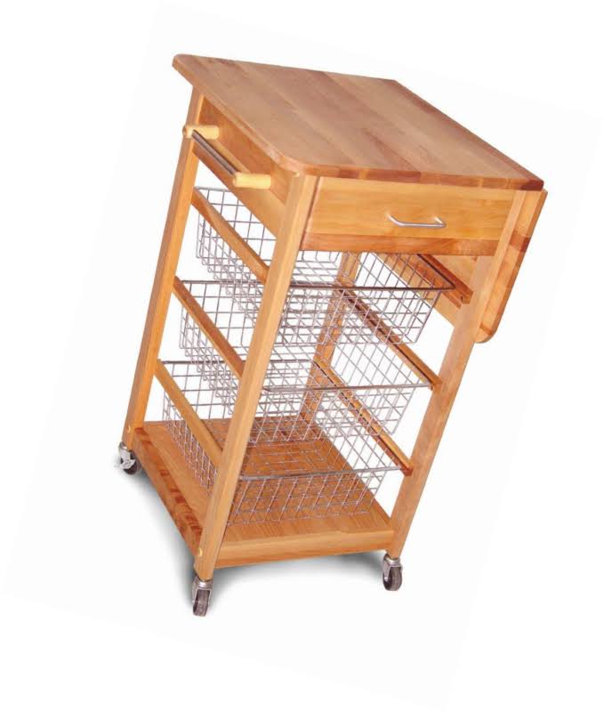 Basket Kitchen Cart with Drop Leaf S410727