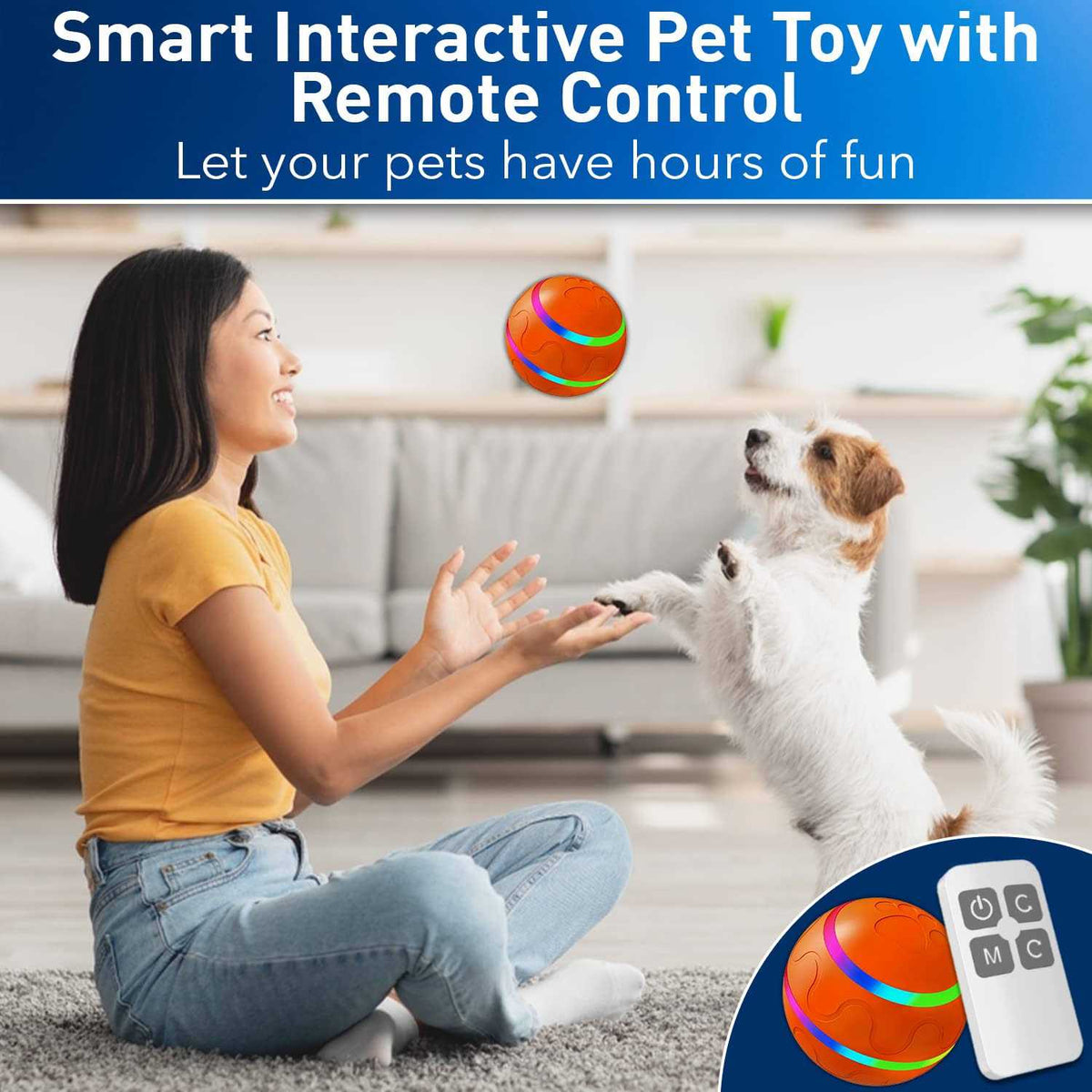 Interactive Dog Toy Ball with Remote Control E1697