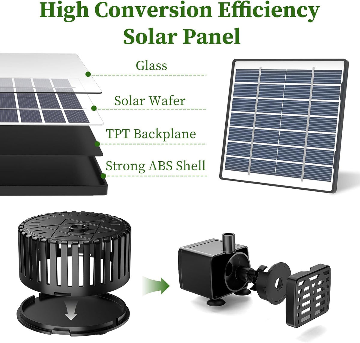 Solar Water Fountain Pump Kit V52814
