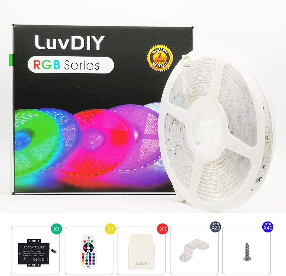 300pcs 5050 RGB 120V IP68 Waterproof Rope Light S4358