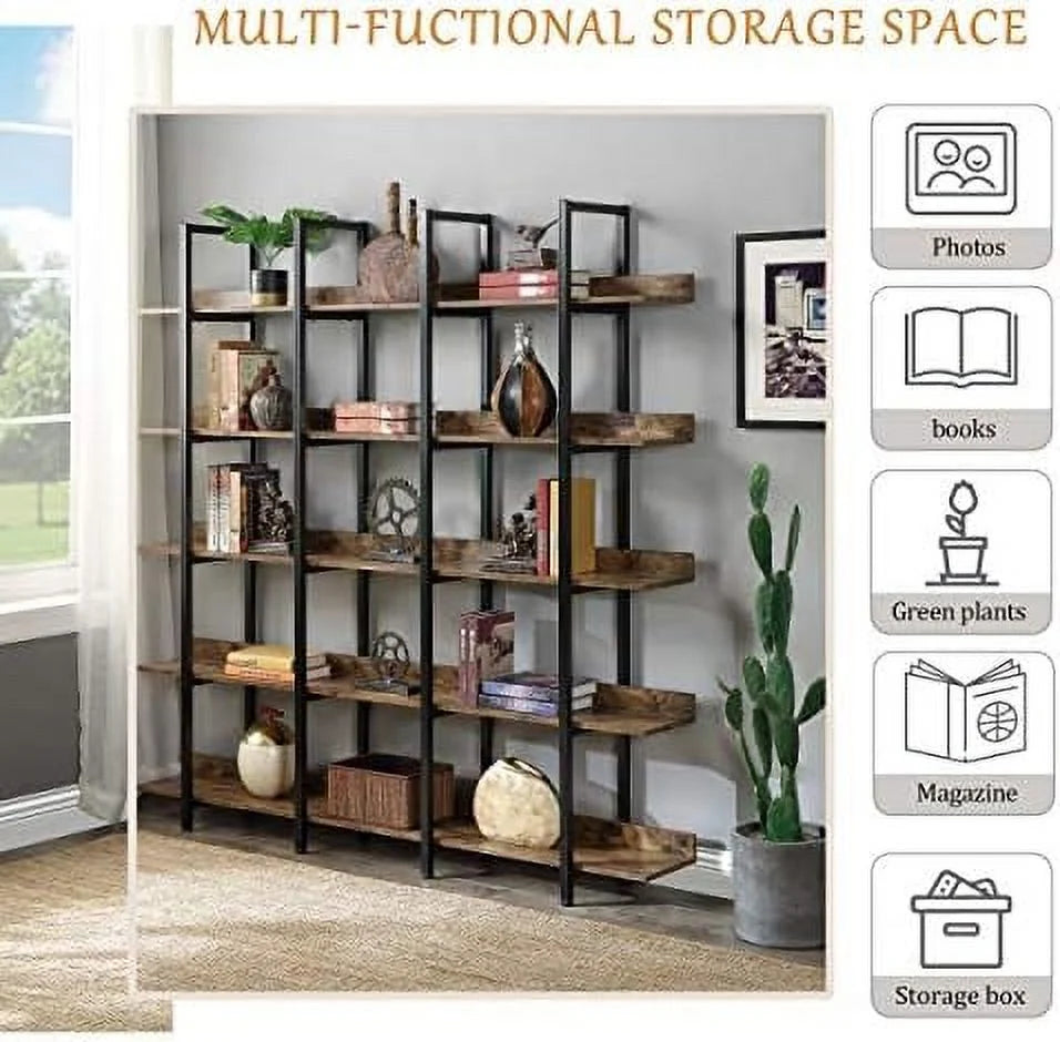 Oak 7-Tier L-Shaped Corner Bookshelf R98564