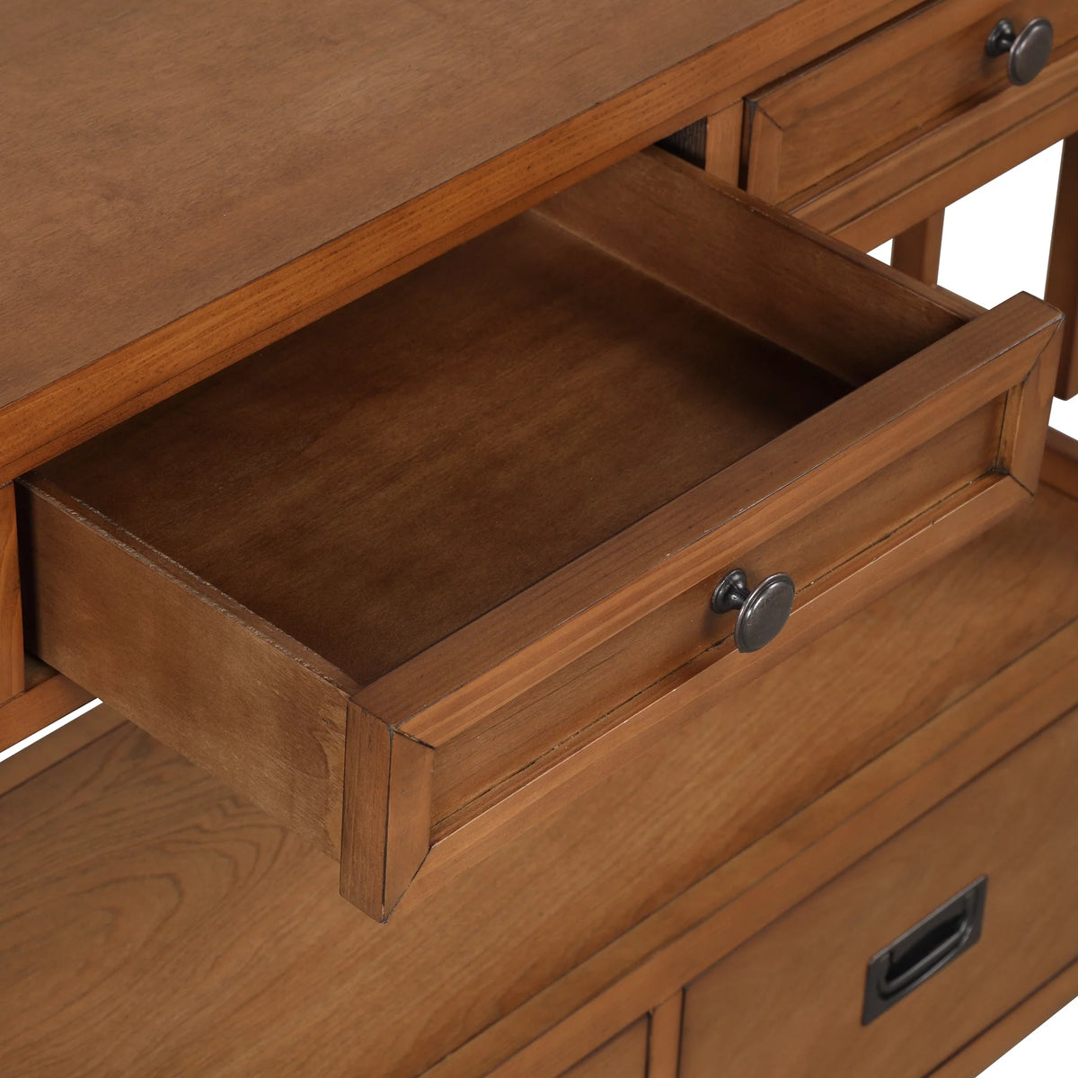 36'' Pine Wood Console Table with 4 Drawers & 1 Storage Shelf V87049