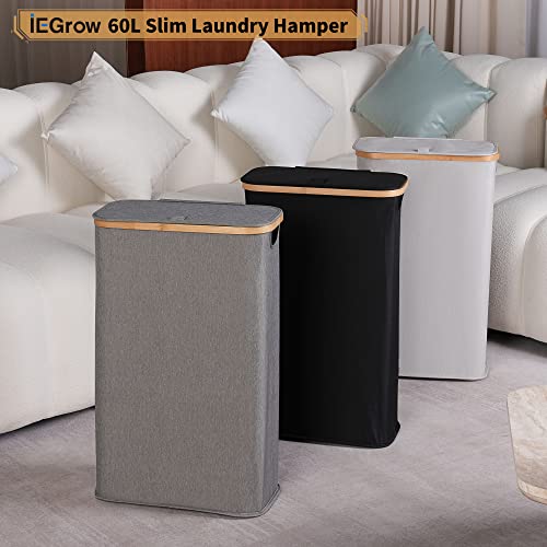 Black 75L Collapsible Laundry Hamper with Lid J39510