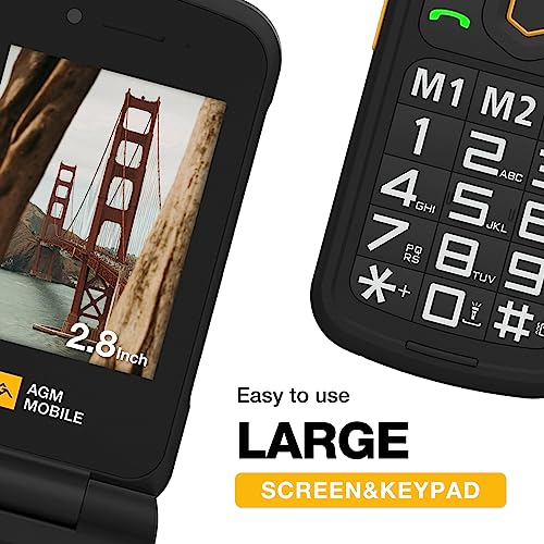 Rugged Basic Flip Phone, 4G Feature Cell Phone, Waterproof, Drop-Proof, Dual SIM D986