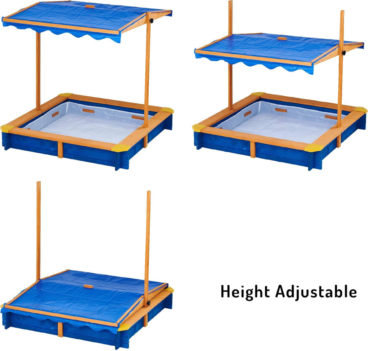 Wooden Outdoor Kids Sandbox with Canopy A877459